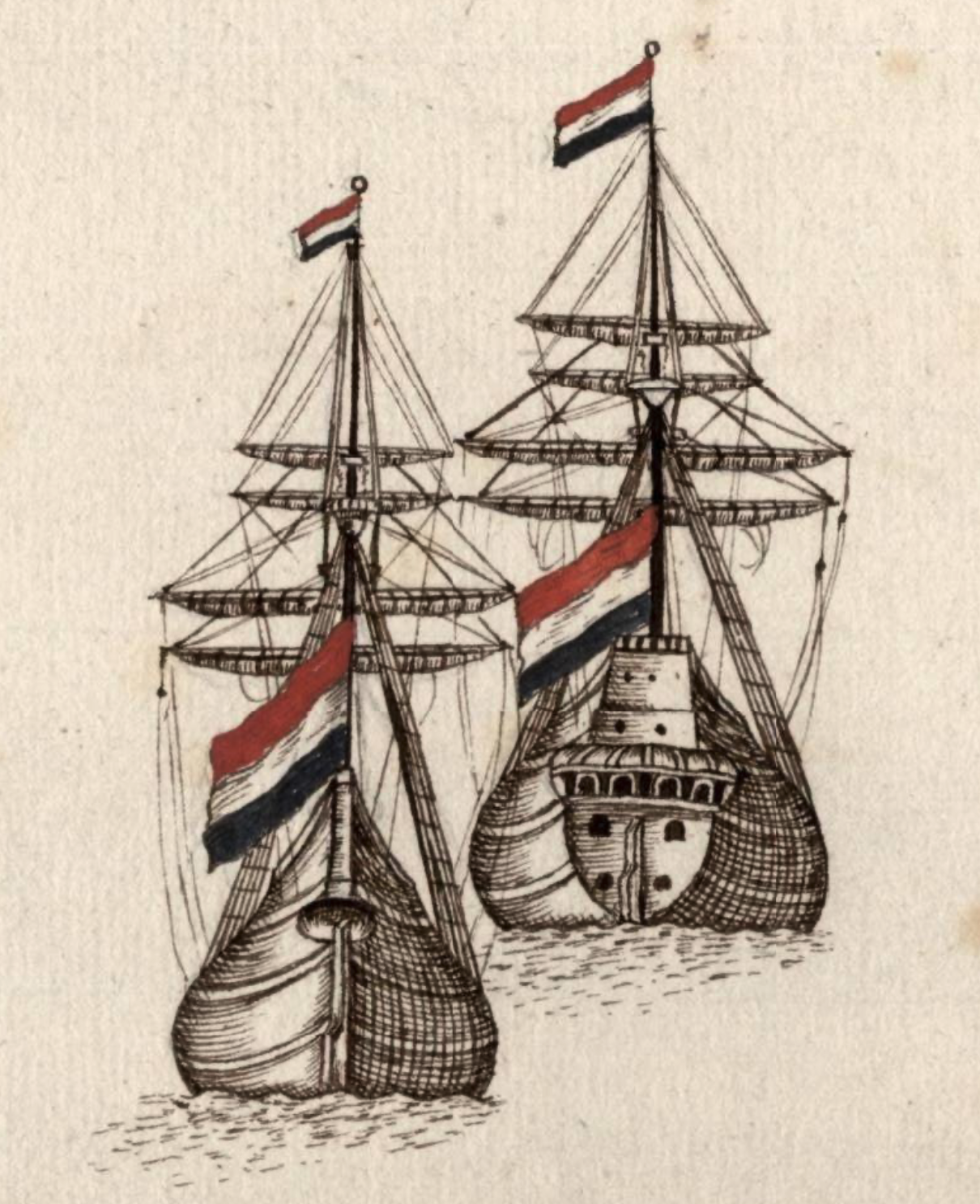 Dutch_flute_Zeehaen_and_war_yacht_Heemskerck.ISaac Gisemans
