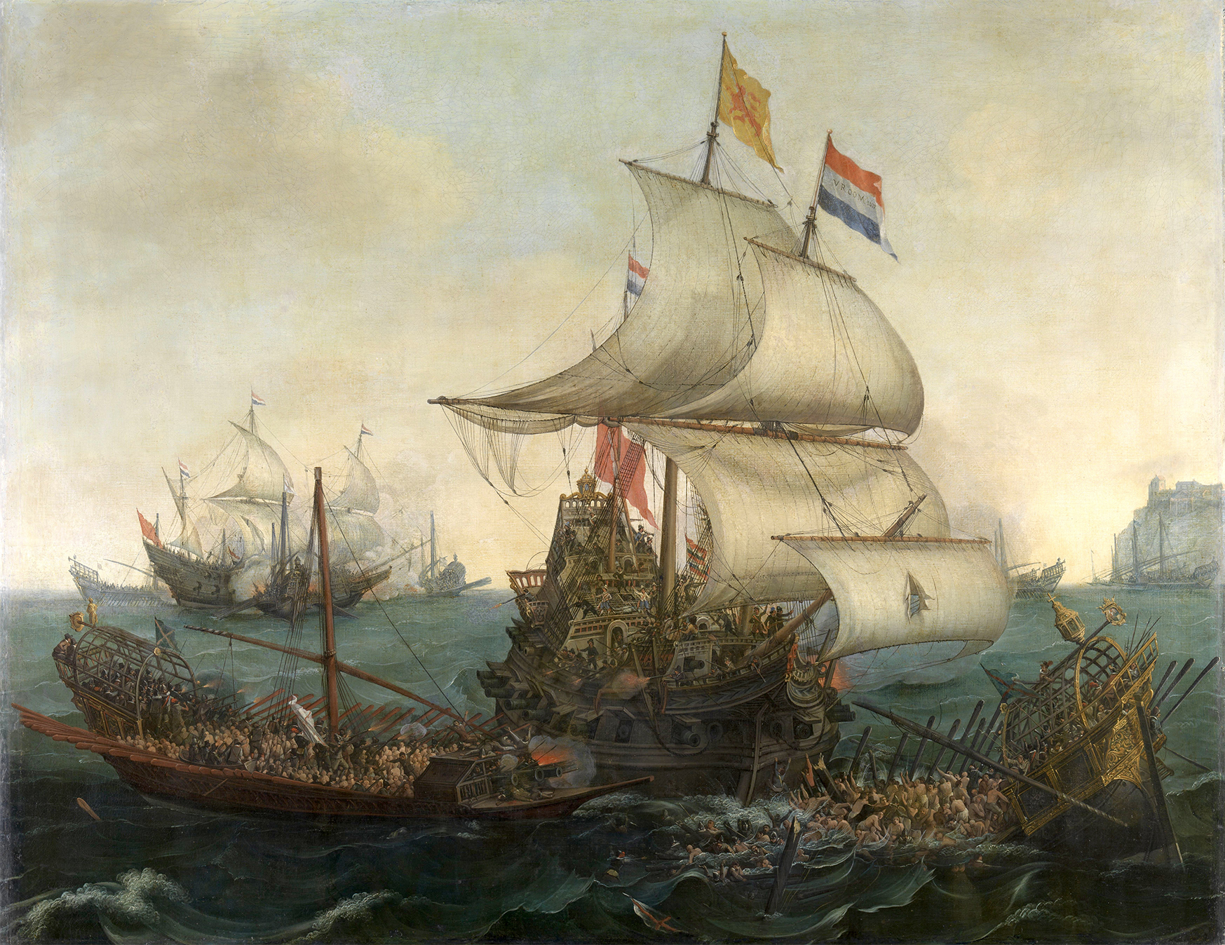 Vroom_Hendrick_Cornelisz_Dutch_Ships_Ramming_Spanish_Galleys_off_the_Flemish_Coast_in_October_1602